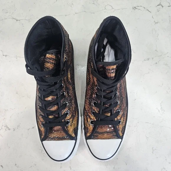 Converse Chuck Taylor All Star Tiger Sequin High Tops Women's Sz 9 Mens 7 - Picture 4 of 14